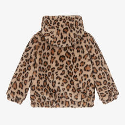 Monnalisa-Girls Leopard Print Faux Fur Jacket | Childrensalon Outlet