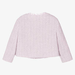 Monnalisa Chic-جاكيت تويد بوكليه لون زهري للبنات | Childrensalon Outlet