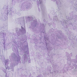 Monnalisa Chic-Girls Lilac Purple Floral Tulle Dress | Childrensalon Outlet