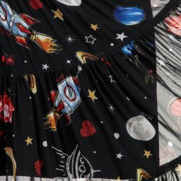 Monnalisa-Girls Long Black Chiffon Skirt | Childrensalon Outlet