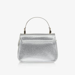 موناليزا-حقيبة يد جلد صناعي لون فضي متاليك (19 سم) | Childrensalon Outlet