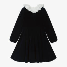 Monnalisa-فستان مخمل لون كحلي | Childrensalon Outlet