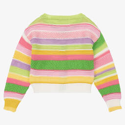 Monnalisa-Girls Multicolour Striped Cardigan | Childrensalon Outlet