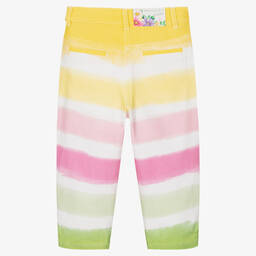 Monnalisa-Girls Multicolour Striped Denim Jeans | Childrensalon Outlet