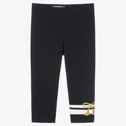 Monnalisa-Синие легинсы из хлопкового джерси | Childrensalon Outlet