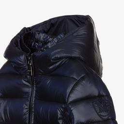 Monnalisa-Girls Navy Blue Puffer Coat | Childrensalon Outlet