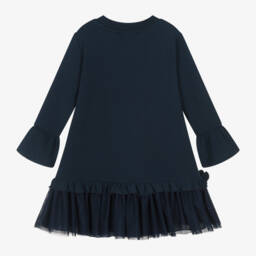 Monnalisa-فستان قطن لون كحلي | Childrensalon Outlet