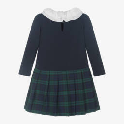 موناليزا-فستان تارتان جيرسي ميلانو لون كحلي | Childrensalon Outlet