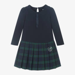 موناليزا-فستان تارتان جيرسي ميلانو لون كحلي | Childrensalon Outlet