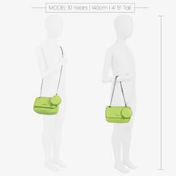 موناليزا-حقيبة جلد صناعي لون أخضر نيون للبنات (21 سم) | Childrensalon Outlet