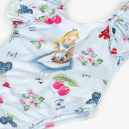 Monnalisa-Girls Pastel Blue Ruffle Swimsuit | Childrensalon Outlet