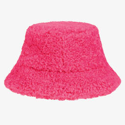 Monnalisa-Girls Pink Borg Bucket Hat | Childrensalon Outlet