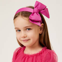 Monnalisa-Girls Pink Bow Hairband | Childrensalon Outlet