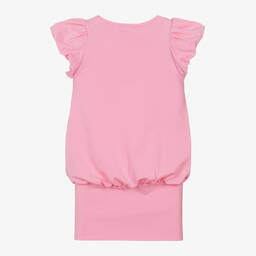 Monnalisa-Girls Pink Cotton Barbie Dress | Childrensalon Outlet