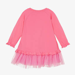 Monnalisa-Розовое хлопковое платье с цветами | Childrensalon Outlet