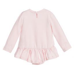 Monnalisa-توب اطفال بناتي قطن جيرسي لون زهري | Childrensalon Outlet