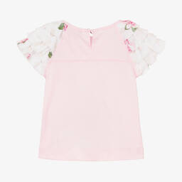 موناليزا-تيشيرت أطفال بناتي قطن جيرسي لون زهري | Childrensalon Outlet