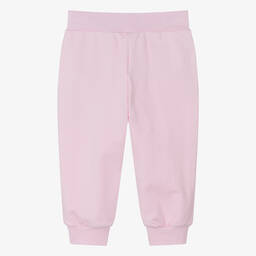 Monnalisa-Girls Pink Cotton Rose & Bird Joggers | Childrensalon Outlet