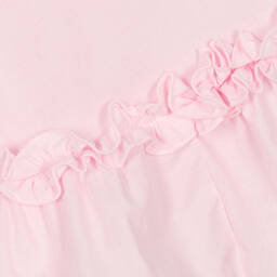 Monnalisa-Girls Pink Cotton Ruffle Dress | Childrensalon Outlet