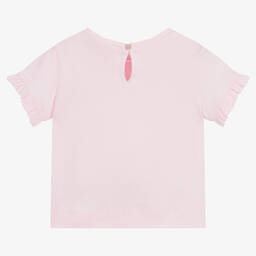 Monnalisa-تيشيرت أطفال بناتي قطن جيرسي لون زهري فاتح | Childrensalon Outlet