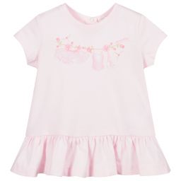 Monnalisa Бебе-Белая туника из хлопка для девочек | Childrensalon Outlet