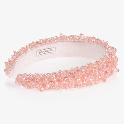 موناليزا-طوق للشعر لون زهري مزين بكريستال للبنات | Childrensalon Outlet