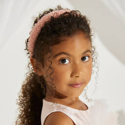 موناليزا-طوق للشعر لون زهري مزين بكريستال للبنات | Childrensalon Outlet