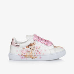 Monnalisa-Girls Pink Disney Leather Sneakers | Childrensalon Outlet