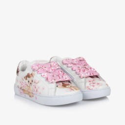 Monnalisa-Girls Pink Disney Leather Sneakers | Childrensalon Outlet