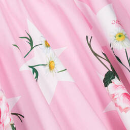 Monnalisa-Girls Pink Floral Cotton Dress | Childrensalon Outlet