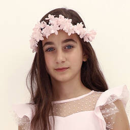 Monnalisa-Girls Pink Floral Headband | Childrensalon Outlet