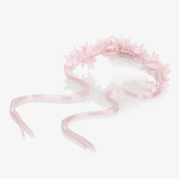 Monnalisa-Girls Pink Floral Headband | Childrensalon Outlet