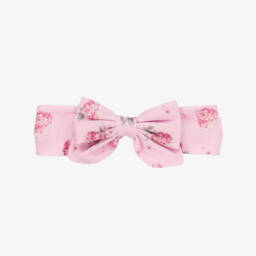 Monnalisa-Girls Pink Floral Jersey Hairband | Childrensalon Outlet