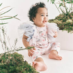 Monnalisa-Girls Pink Floral Leggings | Childrensalon Outlet