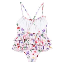 Monnalisa-Girls Pink Floral Swimsuit | Childrensalon Outlet