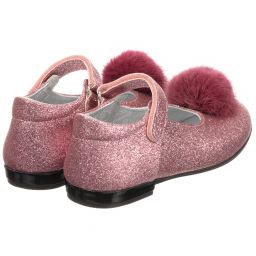 Monnalisa-Girls Pink Glitter Shoes | Childrensalon Outlet