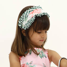 Monnalisa-Girls Pink & Green Hairband | Childrensalon Outlet