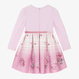 Monnalisa-Girls Pink Heart Pattern Dress | Childrensalon Outlet