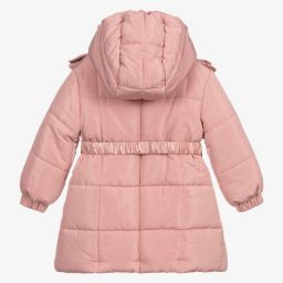 موناليزا-معطف أطفال بناتي بافر هودي لون زهري | Childrensalon Outlet