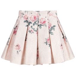 Monnalisa Chic-Girls Pink Jacquard Skirt | Childrensalon Outlet