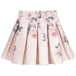 Monnalisa Chic-Girls Pink Jacquard Skirt | Childrensalon Outlet