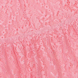 Monnalisa-Girls Pink Lace Dress | Childrensalon Outlet