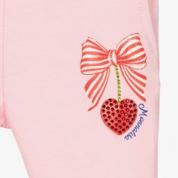 Monnalisa-Girls Pink Logo Cotton Joggers | Childrensalon Outlet