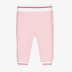 Monnalisa-Girls Pink Logo Cotton Joggers | Childrensalon Outlet
