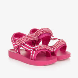 Monnalisa-Girls Pink Pearl Sandals | Childrensalon Outlet