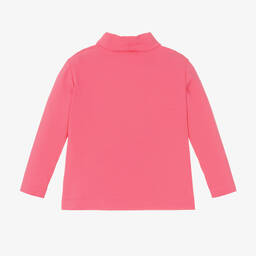 Monnalisa-توب بياقة عالية قطن جيرسي لون زهري للبنات | Childrensalon Outlet