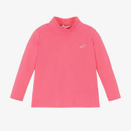 Monnalisa-توب بياقة عالية قطن جيرسي لون زهري للبنات | Childrensalon Outlet