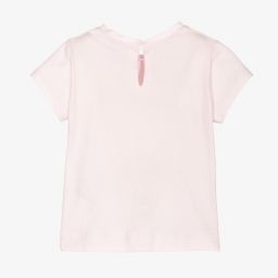 Monnalisa-Girls Pink Teddy T-Shirt  | Childrensalon Outlet