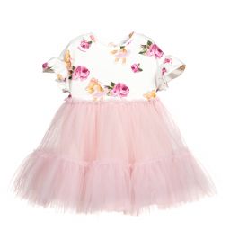 Monnalisa-Girls Pink Tulle Dress | Childrensalon Outlet