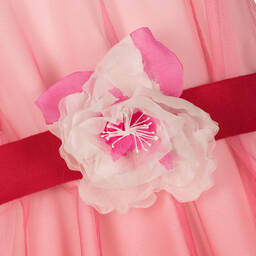 Monnalisa Шик-Розовое платье из тюля с рюшами | Childrensalon Outlet